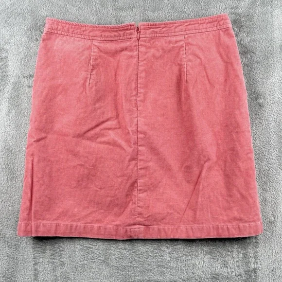 J.Crew Mini Skirt Women 6 Pink Corduroy Faux Button Front Pocket Preppy Academia - Picture 2 of 8